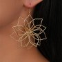 Elegant Multi-layered Flower Drop Earrings Vintage Exaggerated Design Fashion Pendant Earrings For Elegance