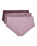 Women's Ua Pure Stretch Hipster 3-PACK Printed - Mauve Pink LG