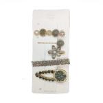4AKID Assorted Bling Hairclips - 5 Piece - Black & Gold Loveme