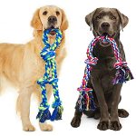 Feeko Heavy Duty Dog Rope Toys For Large Breed Aggressive Chewers 2 Pack Indestructible Teeth Cleaning Tug Of War Toy