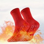 Self-heating Health Massage Socks - Thick Warm & Cold-resistant With Geometric Pattern Polyester Knit For All Seasons