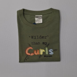 Girls Wilder Than My Curls Olive T-Shirt - 4 To 5