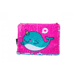 Sequin Narwhale Pencil Case - Pink