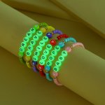 100PCS 4X7MM Luminous Letter Acrylic Loose Beads For Jewelry Making Diy Bracelet Necklace Making Supplies