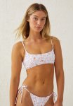 Cotton On Scoop Neck Crop Bikini Top - Marine Print Sand