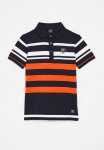 Soviet Boys Y dye Stripe Golfer - Navy & Orange