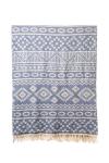 Turkish Throw Blanket 100% Cotton - Motive Blue 190X220CM