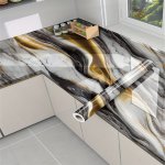 Elegant Marble & Golden Peel-and-stick Wallpaper - Waterproof Self-adhesive Contact Paper For Kitchen Countertops Bathroom Walls