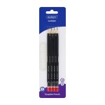 Marlin Graphite Pencils 3H End Dipped Pencil Black Barrel 4'S Pack Of 12