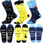 Jeasona Fishing Gifts For Men Funny Fun Crazy Funky Dress Crew Fishing Socks