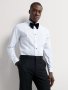 Men&apos S Slim Fit Premium Tuxedo Mesh White Shirt