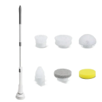 Cordless Cleaning Brush Household Automatic Rotating Mop Retractable Long Handle Rechargeable No Bend Mop-with 6 Heads