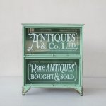 Green Metal & Glass Cabinet – ‘antique’ – 71X61X37CM