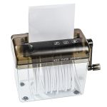 Jikiou MINI Hand Shredder Portable Paper Shredder Manual Shredder Documents Paper Cutting Tool Home Office Desktop Stationery Bl