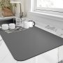 Dish Drying Mat For Kitchen Counter Heat Resistant Drainer Mats With Non-slip Rubber Backed Hide Stain Kitchen Super Absorbent Draining Mat 40.64cm X 45.72cm
