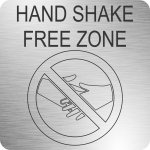 Hand Shake Free Zone 210 X 210MM - Brushed Acp
