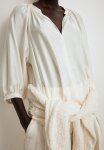 Balloon-sleeved Blouse - Cream