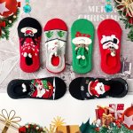 6 Pairs Christmas Cartoon Print Socks Soft & Comfy Low Cut Ankle Socks Women's Stockings & Hosiery