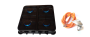 Black 4 Plate Gas Stove With Fittings & Gas Cylinder - 3KG