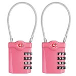 Zhege Travel Locks Tsa Approved 4 Digit Cable Luggage Locks With Inspection Indicator For Suitcase Backpack Cabinet Toolbox Gym