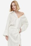 Jacquard-weave Shirt - White Striped