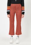 Medium Rise Striped Trousers - Burnt Orange