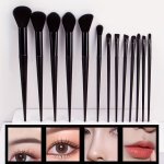 Makeup Brushes 13PCS Premium Synthetic Bristles Black Handle Set Kabuki Foundation Powder Blush Brush Face Lip Eye Makeup Brush