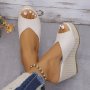 Women's Platform Slip On Sandals Casual Summer Walking Wedge Sandals Non-slip Holiday Beach Sandals