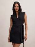 Rory Structured Tie MINI Dress - 18 Black