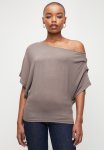 Edit Asymmetrical Easy T-shirt- Taupe