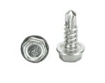 Chenango Supply Stainless N.8 X 1 2INCHES Hex Washer Head Self Drilling Sheet Metal Tek Screws With Drill Point 1 2INCHES To 1-1
