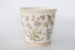 Pink & Green Flower Round Planter 22X23CM
