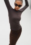 Long-sleeved Jersey Top - Dark Grey