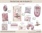 Cot Duvet Bedding Pink Bear Planes And Air Balloon Set