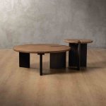 Whitmore Nesting Table Set Driftwood & Black