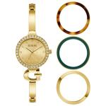 Guess Gold Tone Ladies Analog Watch Gift Set - Interchangeable Bezel