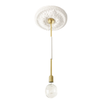 Single Pendant - White & Brass