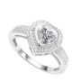 Stunning Sterling Silver White Topaz Heart Promise Women's Gemstone Ring