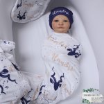 Wrap Set Swaddle Set Buck Arrow Grunge Navy