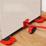 5-PIECE Furniture Lifting Kit: 9.91CM X 7.8CM Slides 360-DEGREE Rotating Pads Easy Redesign & Rearrange Living Space - Metal & P
