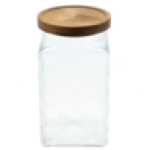 Embossed Square Glass Canister 21CM