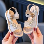 Trendy Cute Flower Butterfly Decor Open Toe Sandals For Girls Breathable Lightweight Sandals For Indoor Outdoor Beach Summer
