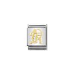 Composable Big Link Sagittarius In Gold With Stones