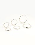 Silver Smooth Hoop Earrings 3-PACK