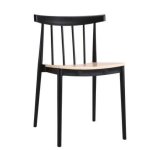 Tokyo Wood Seat Cafe Chair - Crimson Red