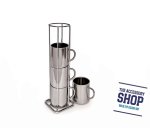 Cups In Stand Four Stainless Steel