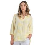Embroidered Paisley Shirt - Lemon L xl