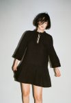 Drawstring-detail Cotton Dress - Black