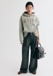 Motif-detail Hoodie - Light Khaki Green new York