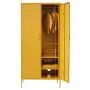 Steel Swing Door Twinny Wardrobe Storage Cabinet Cupboard Locker - Mustard Yellow